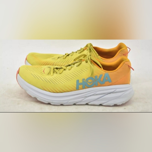 Hoka One One Rincon 2 Shoe Lime Yellow & Black Running Sneaker Men sz 13 - Picture 2 of 8